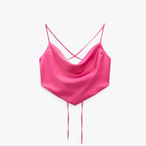 Zara Satting Effect Crop Top NWT - Picture 2 of 6